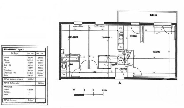 Appartement &agrave; vendre - 3 pi&egrave;ces - 60,70 m2 - Etrelles - 35 - BRETAGNE