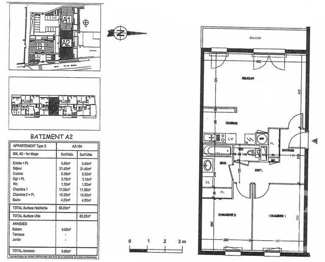 Appartement F3 &agrave; louer - 3 pi&egrave;ces - 64,05 m2 - Etrelles - 35 - BRETAGNE